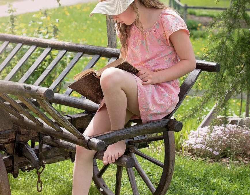 girl reading a book